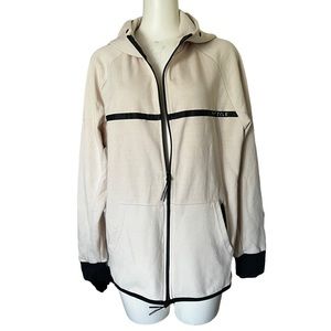 Beige Long Sleeve Hoodie Jacket | Particle